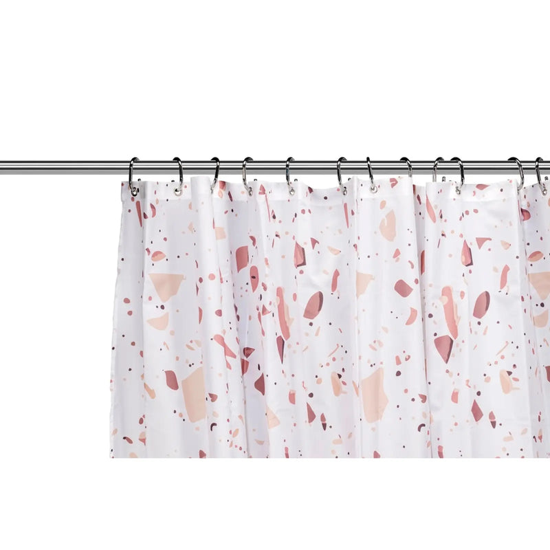 Croydex Shower Curtain 1800mm Pink Terrazzo