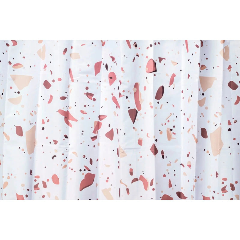 Croydex Shower Curtain 1800mm Pink Terrazzo