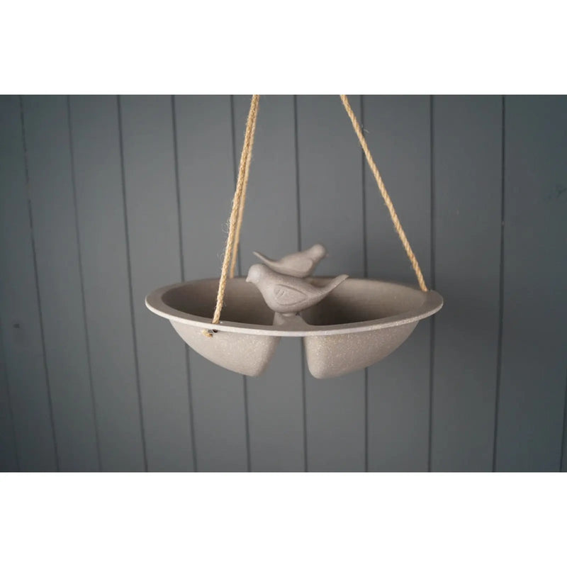 Earthy Sustainable Hanging Bird Bath & Feeder Straw