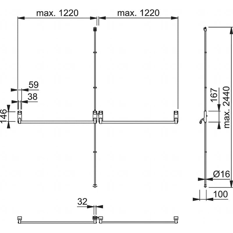 Arrone Push Bar Panic Exit For Double Door