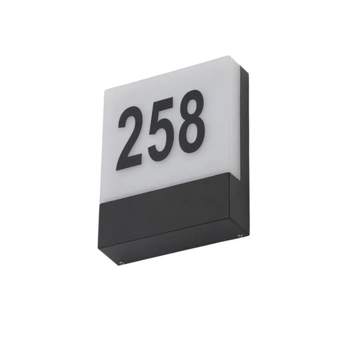 Zinc Iota LED Door Number Light Black 6w