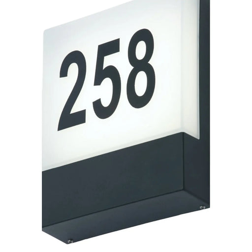 Zinc Iota LED Door Number Light Black 6w