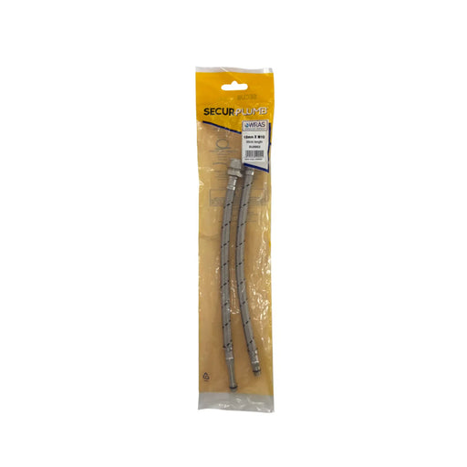 Securplumb Flexi Tap Connector With Valve Pack 2 300 x 15 x 10mm
