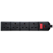 Masterplug 4 Socket 13 Amp Heavy Duty Trailing Socket Black