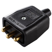 Masterplug 10 Amp 3 Pin Heavy Duty Non Reversible Connector Black
