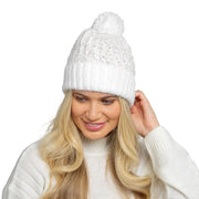 RJM Ladies Twist Yarn Chenille Hat With Pompom