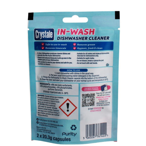 Crystale In Wash Dishwasher Clearner Pack 2
