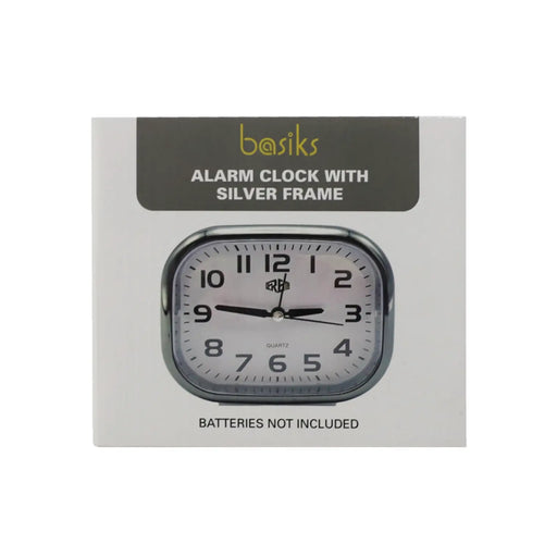 Basiks Alarm Clock White/Silver Frame