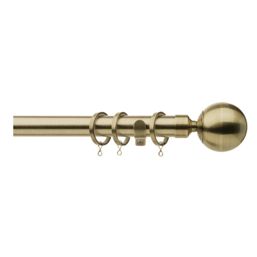 Jones Interiors Cosmos 28mm Metal Curtain Pole Kit Antique Brass 120cm