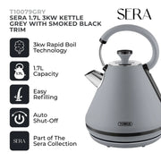 Tower Sera Grey Kettle 3kw 1.7L