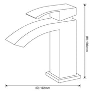 SP Aero Cloakroom Basin Mixer Tap H: 130mm D: 102mm