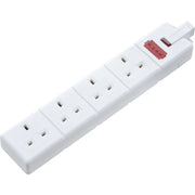 Masterplug 4 Socket 13 Amp Heavy Duty Trailing Socket White