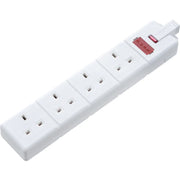 Masterplug 4 Socket 13 Amp Heavy Duty Trailing Socket White