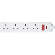 Masterplug 4 Socket 13 Amp Heavy Duty Trailing Socket White