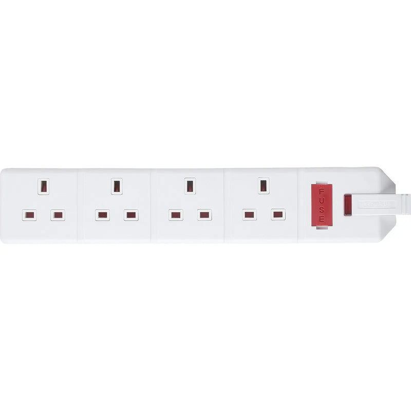 Masterplug 4 Socket 13 Amp Heavy Duty Trailing Socket White