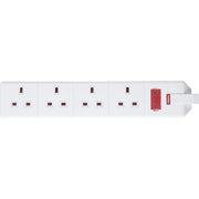 Masterplug 4 Socket 13 Amp Heavy Duty Trailing Socket White
