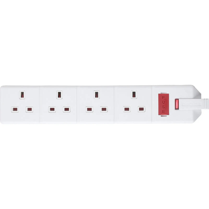 Masterplug 4 Socket 13 Amp Heavy Duty Trailing Socket White