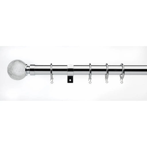 Universal Telescopic Curtain Pole Satin Steel 120cm - 200cm