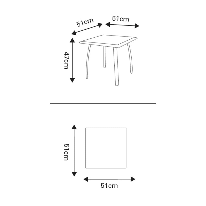 Pagoda Sienna Square Table 45cm