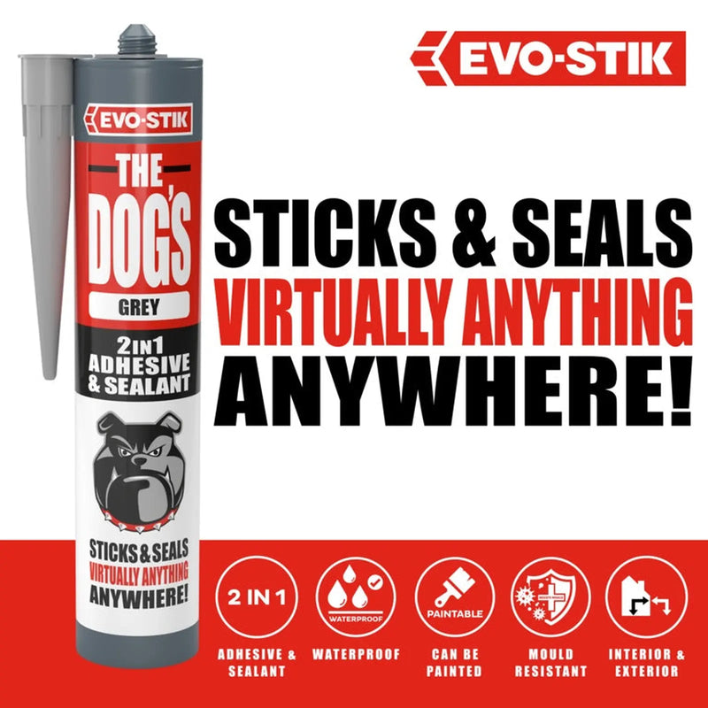 Evo-Stik The Dog's 2 In 1 Adhesive & Sealant 290ml Grey
