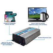 Streetwize 2000W Peak Power/1000watt Continuous Power DC-AC Power Inverter 1000w