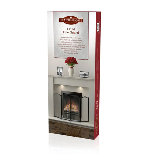 Hearth & Home Folding Fire Guard Black 4 Sections