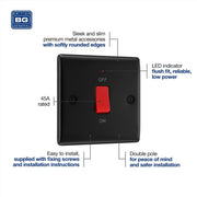 BG Square Cooker Control Unit 45a Matt Black