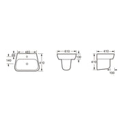 SP Eco Edge Wall Hung Semi Pedestal W: 310mm H: 315mm D: 210mm