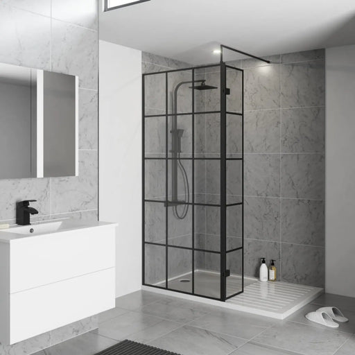Kartell Krittal Wetroom Screen Black 800mm