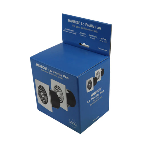 Manrose Low Profile Fan + Timer Chrome 4"/100mm