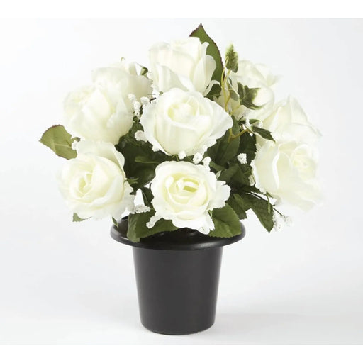 Oasis Grave Vase Container Black/White
