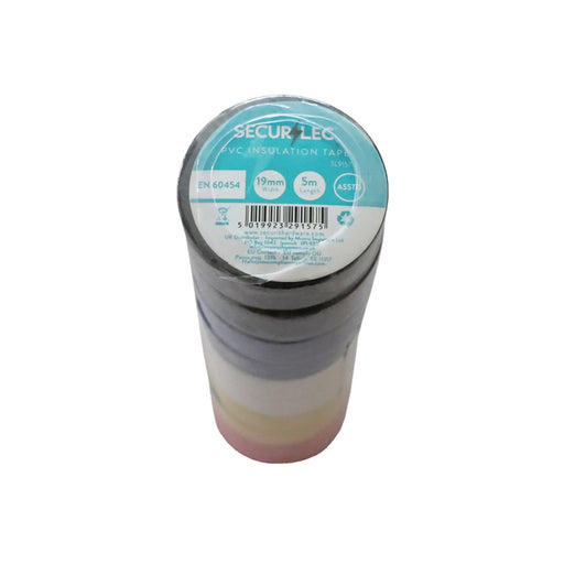 Securlec PVC Insulation Tape Pack 10 Assorted 5m