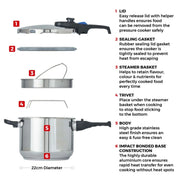 Tower Pressure Cooker 22cm 6L