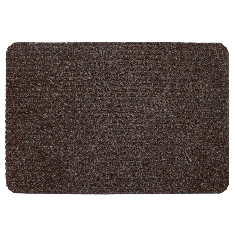 JVL Delta Ribbed Indoor Doormat 40 x 60cm Dark Brown