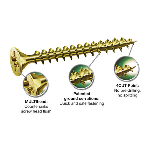 Spax Woodscrews With Yellox Coating Box 200 3.5mm x 20mm