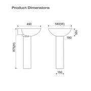SP Eco Arc Pedestal W: 180mm H: 718mm D: 165mm