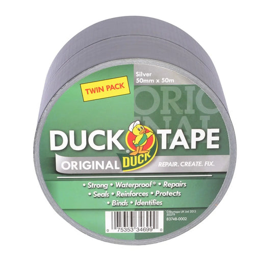 Duck Tape Original Twin Pack 50mm x 50m Silver