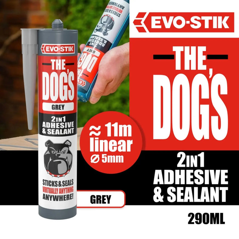 Evo-Stik The Dog's 2 In 1 Adhesive & Sealant 290ml Grey