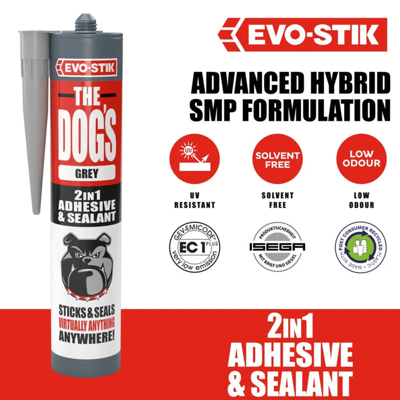 Evo-Stik The Dog's 2 In 1 Adhesive & Sealant 290ml Grey