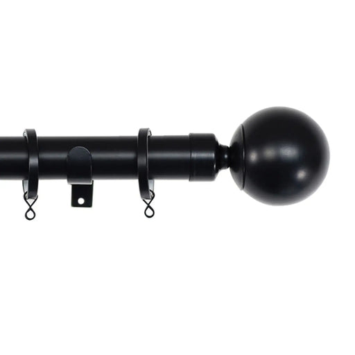 Jones Interiors Cosmos 28mm Metal Curtain Pole Kit Matt Black 150cm