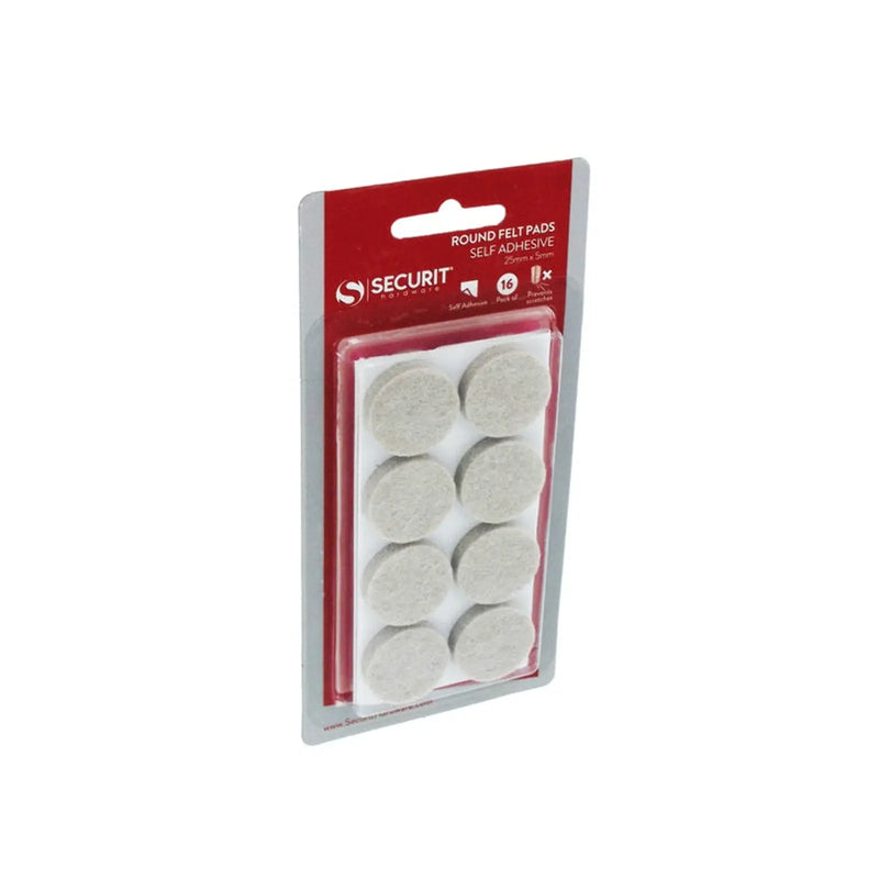Securit Round Felt Pads 25 x 5mm Pack 16