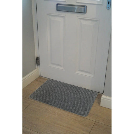 JVL Delta Ribbed Indoor Doormat 40 x 60cm Light Grey
