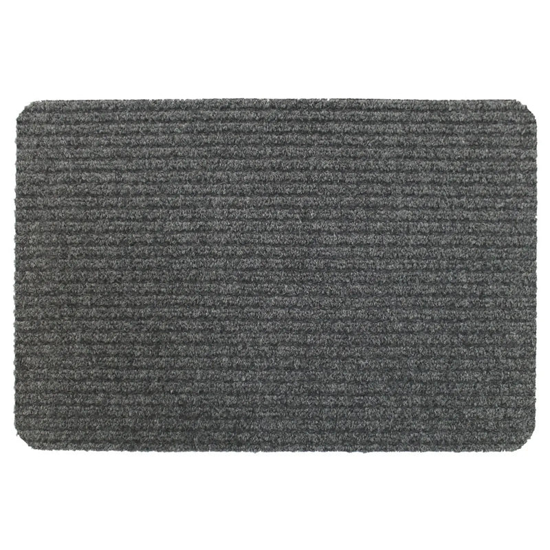 JVL Delta Ribbed Indoor Doormat 40 x 60cm Light Grey