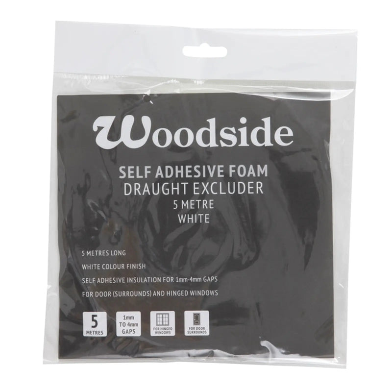 Woodside Self Adhesive Foam Draught Excluder 5m White