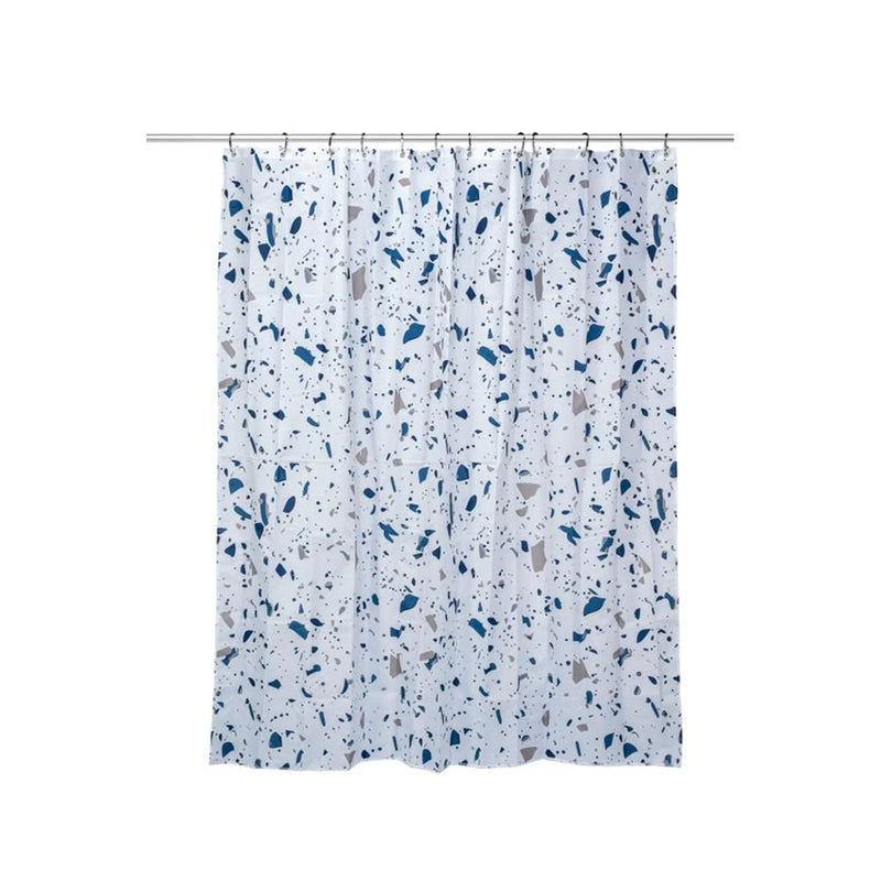 Croydex Shower Curtain 1800mm Blue Terrazzo