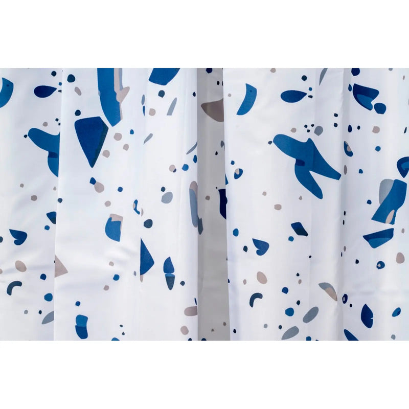 Croydex Shower Curtain 1800mm Blue Terrazzo