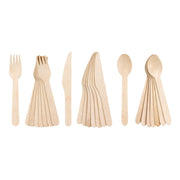Chef Aid Wooden Cutlery Assorted Pack of 24