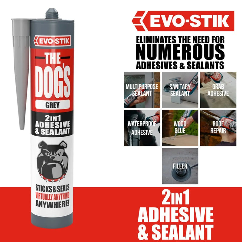 Evo-Stik The Dog's 2 In 1 Adhesive & Sealant 290ml Grey
