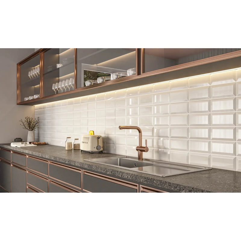 Golden Tile Bevel Metro Wall Tile 200 x 100 x 7 mm Grey 0.88m2