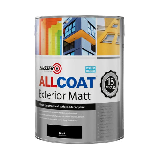 Zinsser Allcoat Exterior Water Based Matt Black 2.5L